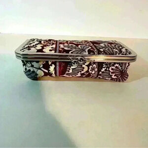 Vera Bradley State Blooms Cosmetic Makeup Bag Case Retired Kisslock